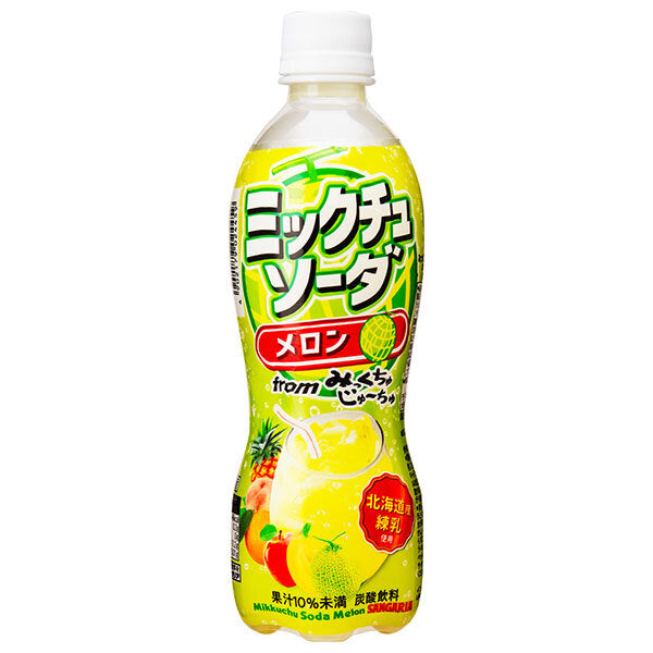 Sangaria Micchu Soda Melon 450ml plastic bottle x 24 pieces [shipped in Japan]