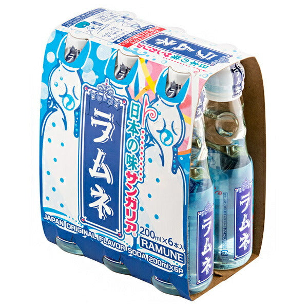 サンガリア 日本の味ラムネ(6本パック) 200ml瓶×30(6×5)本入【日本出荷】