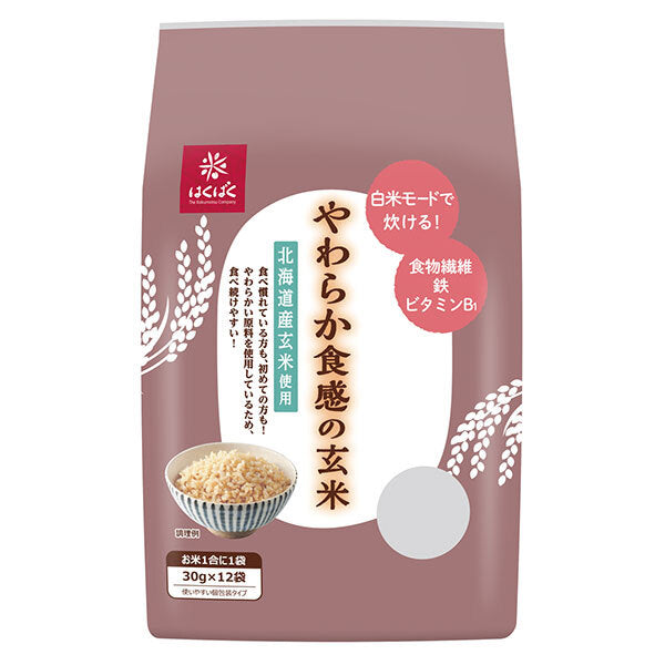Hakubaku soft texture brown rice (30g x 12 bags) x 6 bags [shipped in Japan]