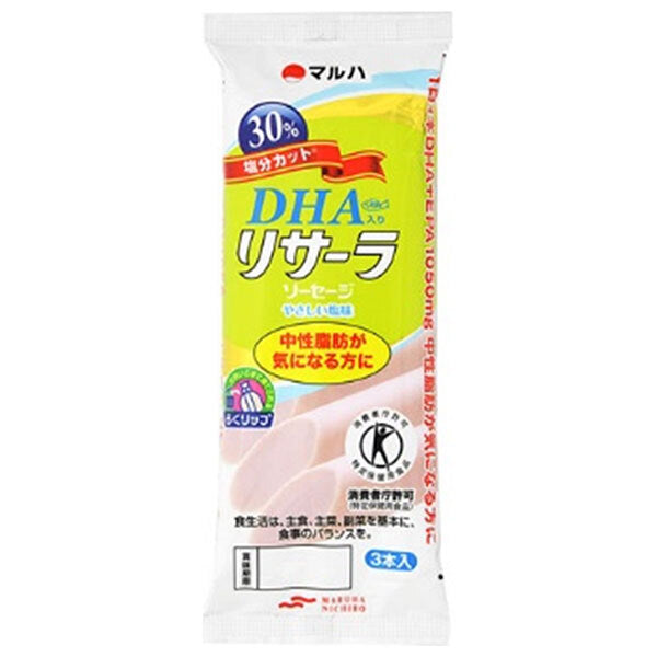 Maruha Nichiro Risala Sausage with DHA Gentle Salt Flavor [Food for Specified Health Uses Special Insurance] (50g x 3 bottles) x 10 bags [Shipped in Japan]