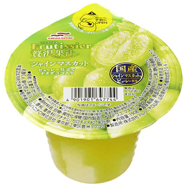 Maruha Nichiro Fruticier Luxurious Fruit Juice Shine Muscat Puree Nata de Coco 190g x 24 (6 x 4) pieces [Shipped in Japan]