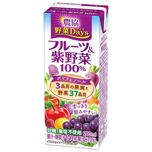 雪印メグミルク 農協 野菜Days フルーツ&紫野菜100% 200ml紙パック×18本入【日本出荷】