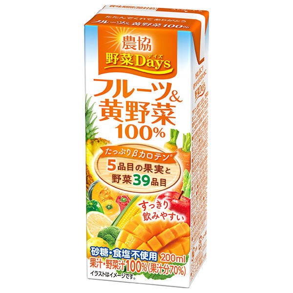 雪印メグミルク 農協 野菜Days フルーツ&黄野菜100% 200ml紙パック×18本入【日本出荷】
