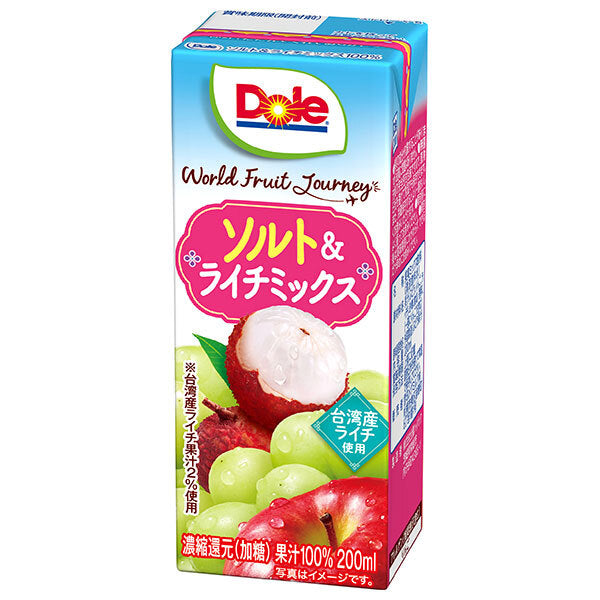 雪印メグミルク Dole(ドール) World Fruits Journey ソルト&ライチミックス 200ml紙パック×18本入【日本出荷】