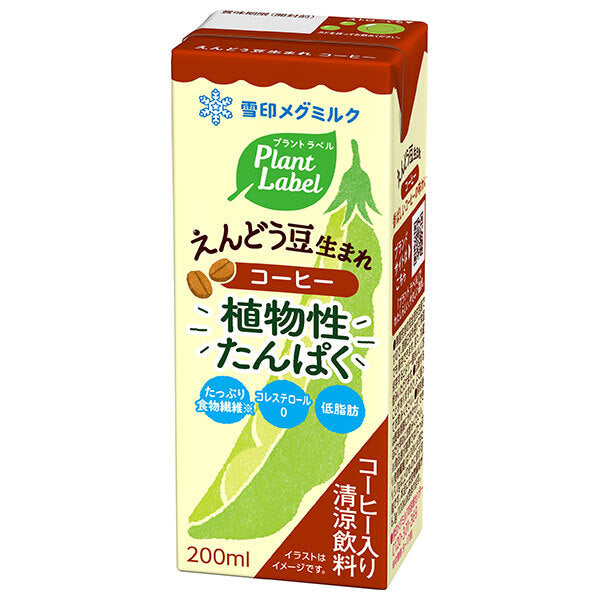 Megmilk Snow Brand Plant Label Pea-born coffee 200ml paper pack x 24 bottles [shipped in Japan]