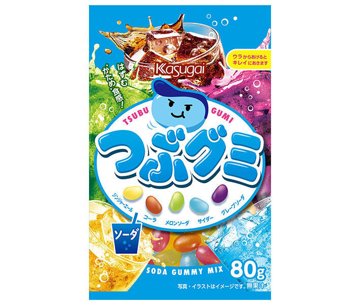 Kasugai Seika Tsubu Gummy Soda 80g x 6 pieces [Shipped in Japan]