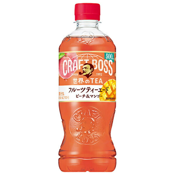 Suntory Craft Boss Fruit Teaade Peach & Mango [for vending machines] 500ml plastic bottles x 24 pieces [shipped in Japan]