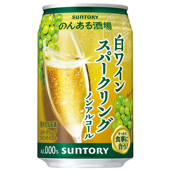 Suntory Nonaru Sakaba White Wine Sparkling Non-Alcoholic 350ml can x 24 bottles [Shipped in Japan]
