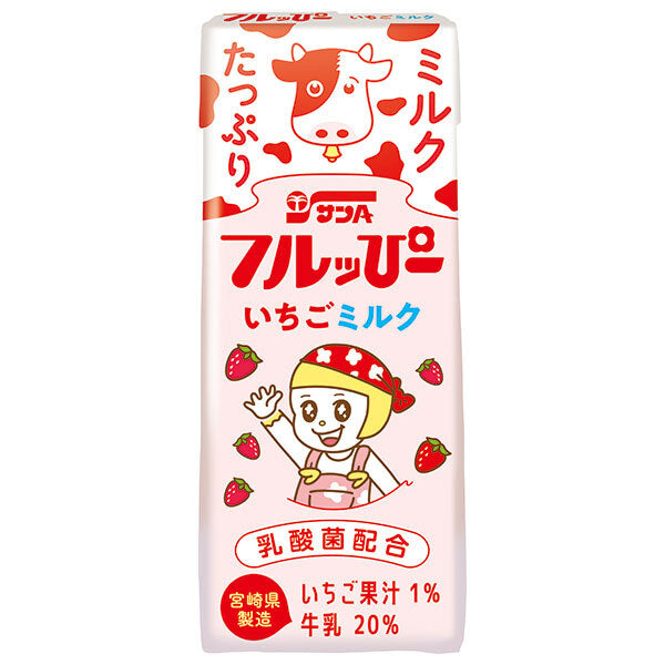 Sun A Furuppy Strawberry Milk 200ml paper pack x 24 bottles [shipped in Japan]
