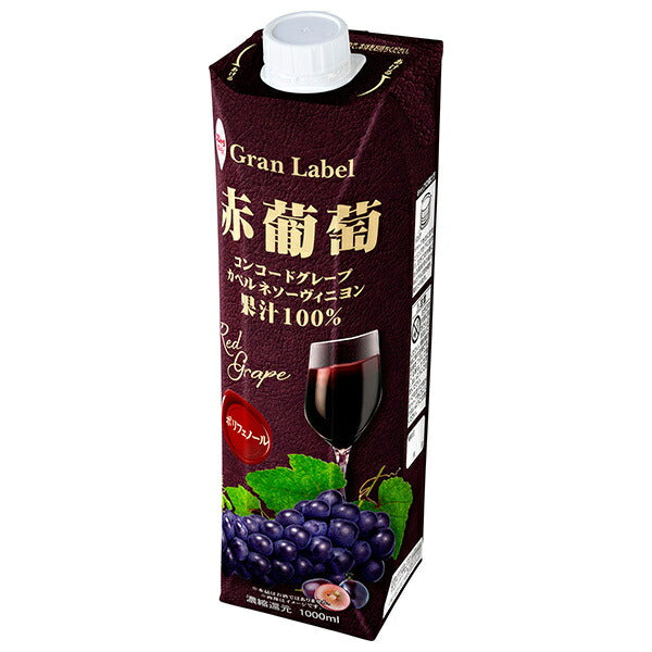 Sujata Red Grapes (concentrated and reduced) 1000ml paper pack x 6 pieces [shipped in Japan]