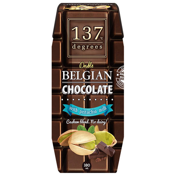 [Best before date: 2026.05.28 or later] HARUNA 137 Degrees Belgian Chocolate Pistachio Milk (Prisma Container) 180ml paper pack x 36 pieces [Shipped in Japan]
