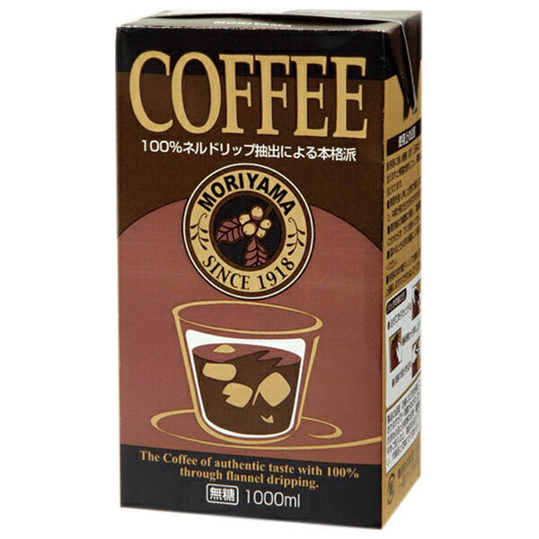 Moriyama Milk Industry MORIYAMA Straight Coffee 1000ml paper pack x 6 pieces [shipped in Japan]