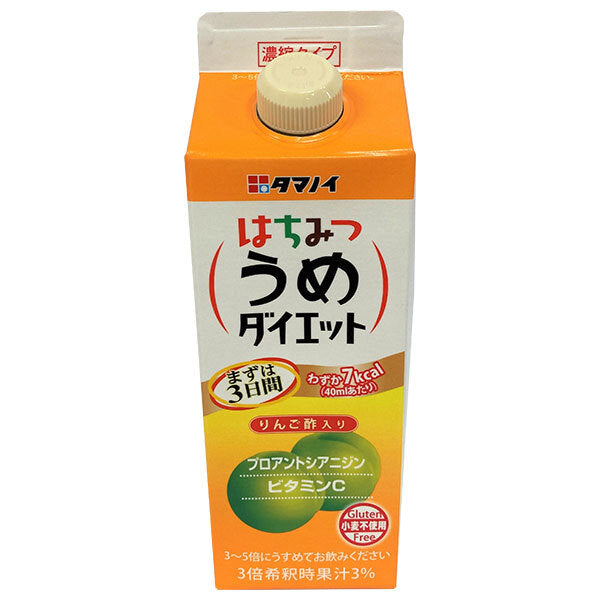 Tamanoi Vinegar Honey Plum Diet Concentrated Type 500ml paper pack x 12 pieces [Shipped in Japan]