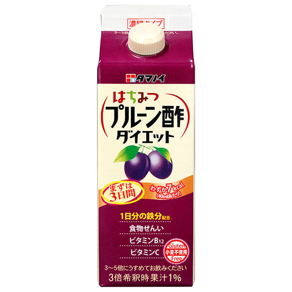 Tamanoi Vinegar Honey Prune Vinegar Diet Concentrated Type 500ml paper pack x 12 pieces [Shipped in Japan]