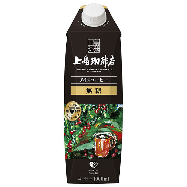 UCC 上島珈琲店 アイスコーヒー 無糖 1000ml紙パック×12本入【日本出荷】