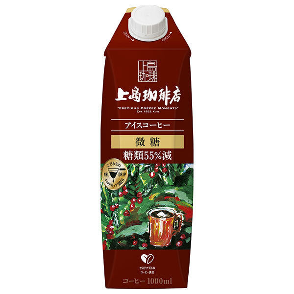 UCC Ueshima Coffee Shop Iced Coffee Micro-sugar 1000ml paper pack x 12 pieces [Shipped in Japan]
