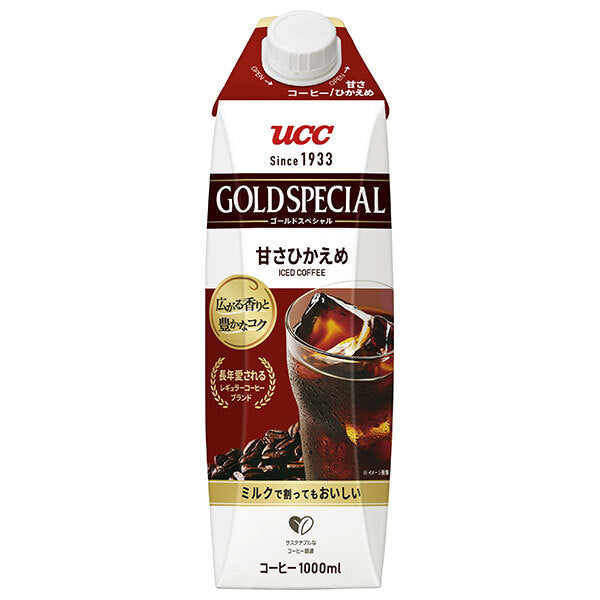 UCC Gold Special Iced Coffee Moderately Sweet 1000ml paper pack x 12 bottles [Shipped in Japan]
