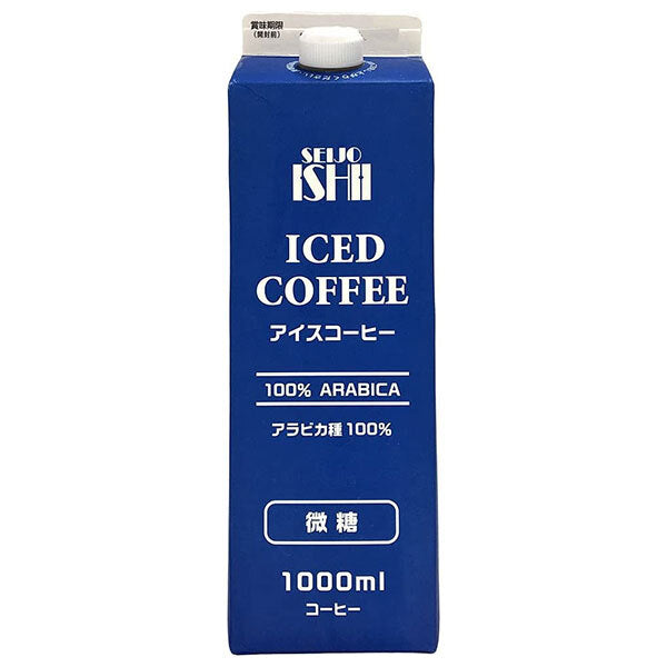 Seijo Ishii Iced Coffee Fine Sugar 1000ml Paper Pack x 12 bottles [Shipped in Japan]