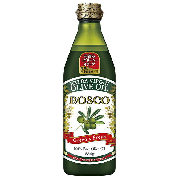 Nissin Oilio BOSCO Extra Virgin Olive Oil 684g PET bottles x 12 pieces [Shipped in Japan]