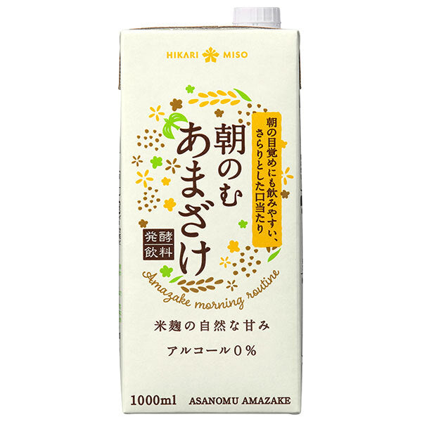 ひかり味噌 朝のむ あまざけ 1000ml紙パック×6本入【日本出荷】