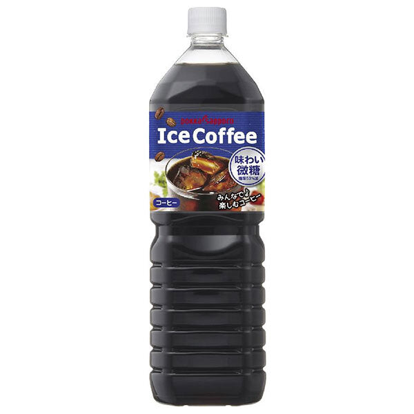 Pokka Sapporo Iced Coffee Flavored Low Sugar 1.5L PET bottles x 8 bottles [Shipped in Japan]