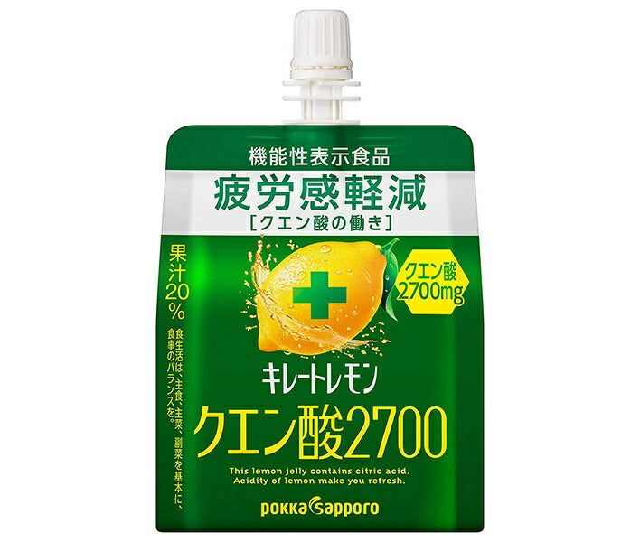 Pokka Sapporo Chelate Lemon Citric Acid 2700 Jelly [Food with Functional Claims] 165g pouch x 30 pieces [Shipped in Japan]
