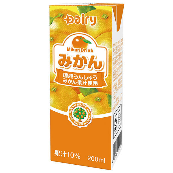 南日本酪農協同 デーリィ みかん 200ml紙パック×24本入【日本出荷】