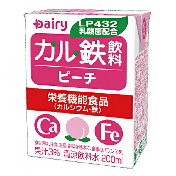 南日本酪農協同 デーリィ カル鉄飲料 ピーチ 200ml紙パック×18本入【日本出荷】