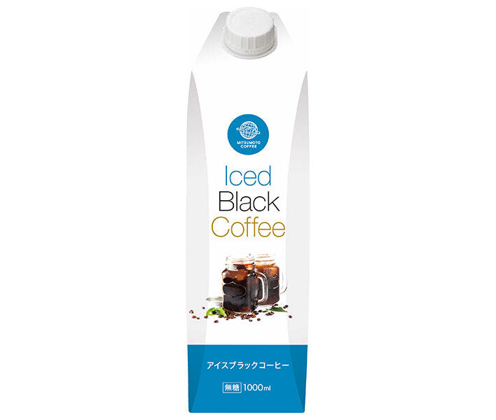 Sanbon Coffee Iced Black Coffee Unsweetened 1000ml paper pack x 6 bottles [shipped in Japan]