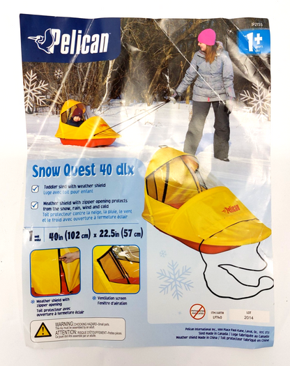 Pelican Snow Quest 40 DLX Toddler Sled Cover (NO SLED INCLUDED) 40'' x 22.5''