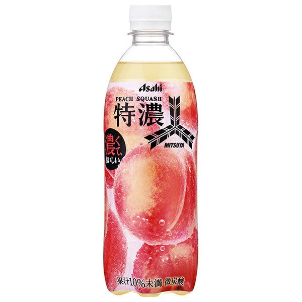 Asahi Soft Drinks Mitsuya Tokuno Peach Squash 500ml plastic bottle x 24 bottles [shipped in Japan]