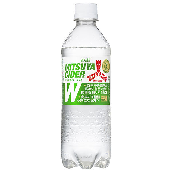Asahi Beverages Mitsuya Cider W (Double) [Food for Specified Health Uses, Special Insurance] 485ml plastic bottles x 24 bottles [Shipped in Japan]