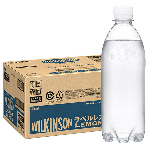 Asahi Soft Drinks Wilkinson Tansan Lemon Labelless Bottle 500ml PET bottle x 24 bottles [Shipped in Japan]