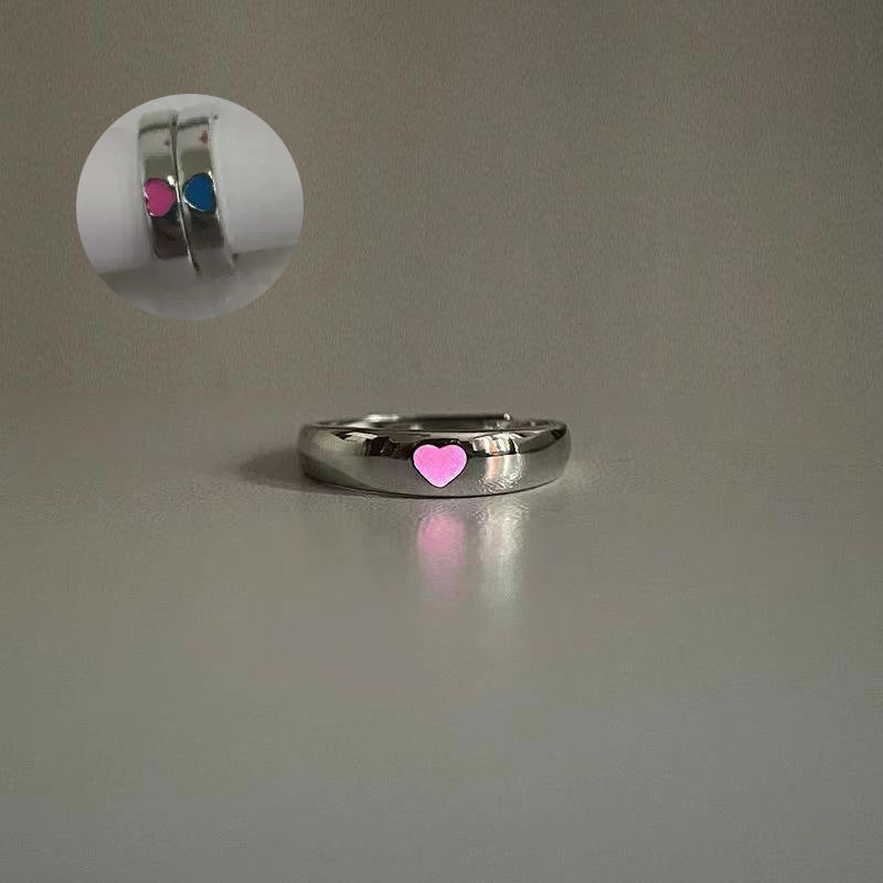 Love Glow Ring Pair with Heart Design (Single Item)
