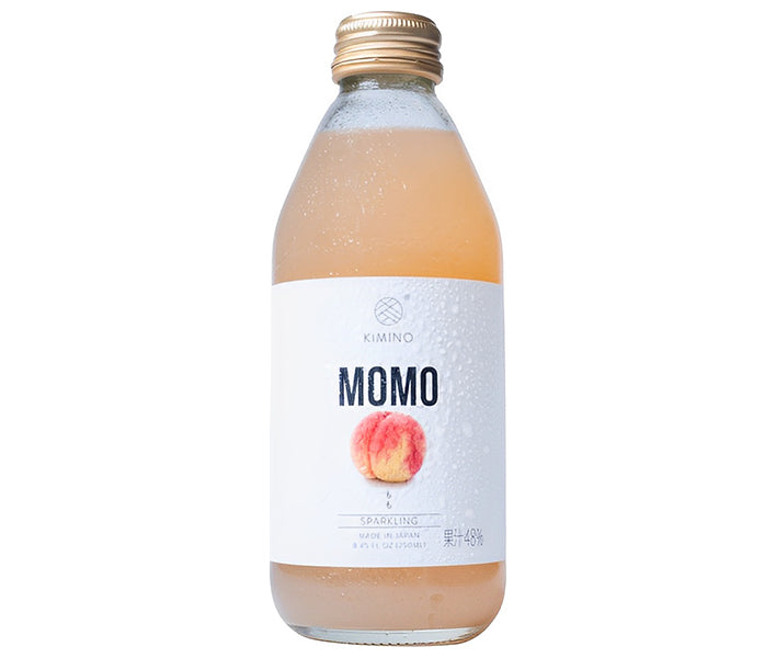 KIMINO DRINKS Momo Sparkling Juice 250ml bottle x 24 bottles [Shipped in Japan]