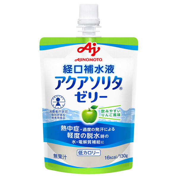 味の素 アクアソリタ ゼリー りんご風味 130gパウチ×24個入【日本出荷】