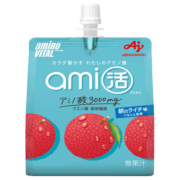 味の素 アミノバイタルami活 ゼリードリンク 朝のライチ味 180gパウチ×24本入【日本出荷】