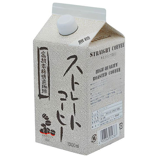 Kyoto Beverages Iced Coffee (Unsweetened) 1000ml paper pack x 12 bottles [Shipped in Japan]