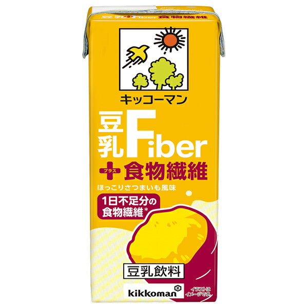 キッコーマン 豆乳 +食物繊維 200ml紙パック×18本入【日本出荷】