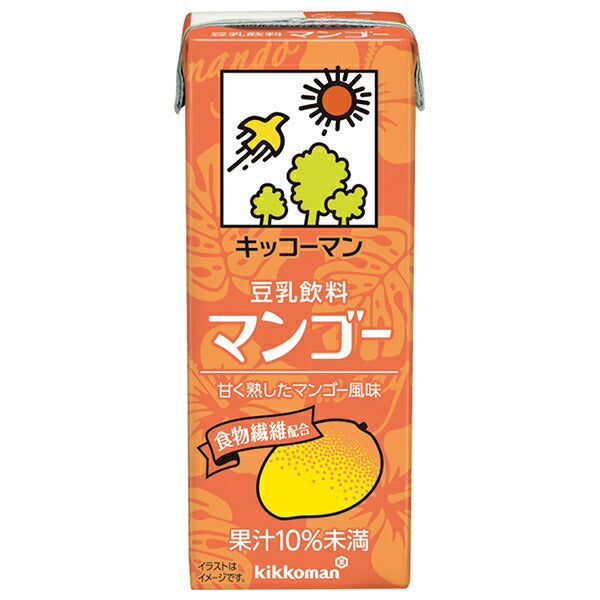 Kikkoman Soy Milk Beverage Mango 200ml paper pack x 18 bottles [shipped in Japan]