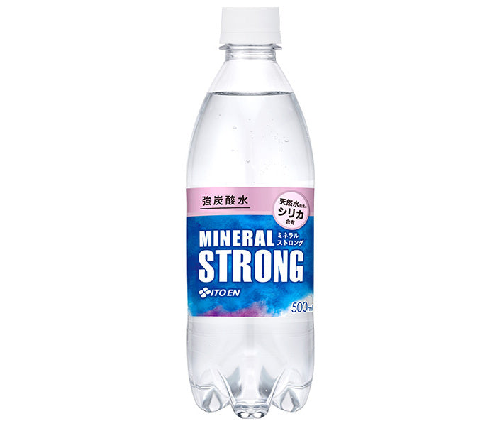 ITO EN Strong Carbonated Water MINERAL STRONG Contains silica derived from natural water 500ml plastic bottles x 24 bottles [Shipped in Japan]