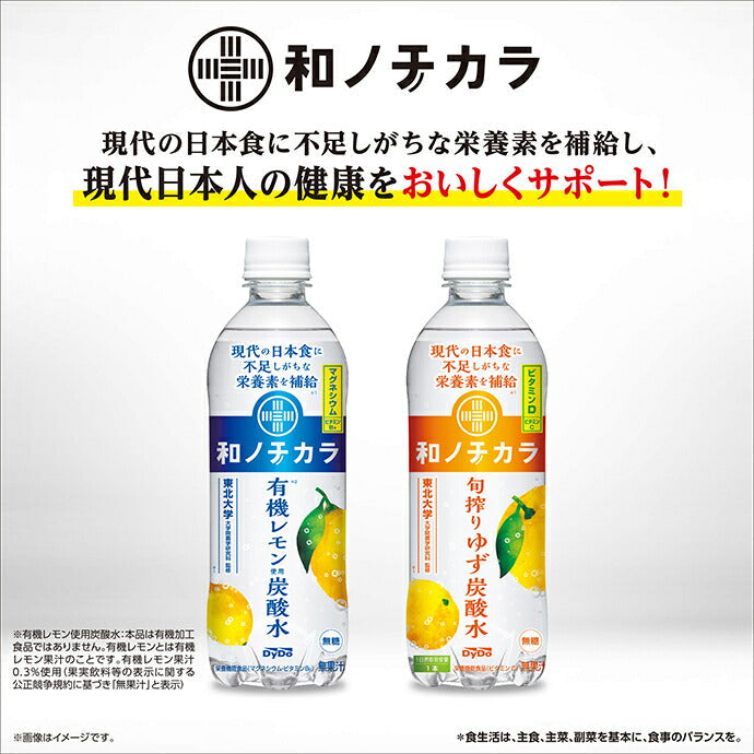DyDo Wa no Chikara Seasonal Squeezed Yuzu Carbonated Water 500ml PET bottles x 24 bottles [Shipped in Japan]