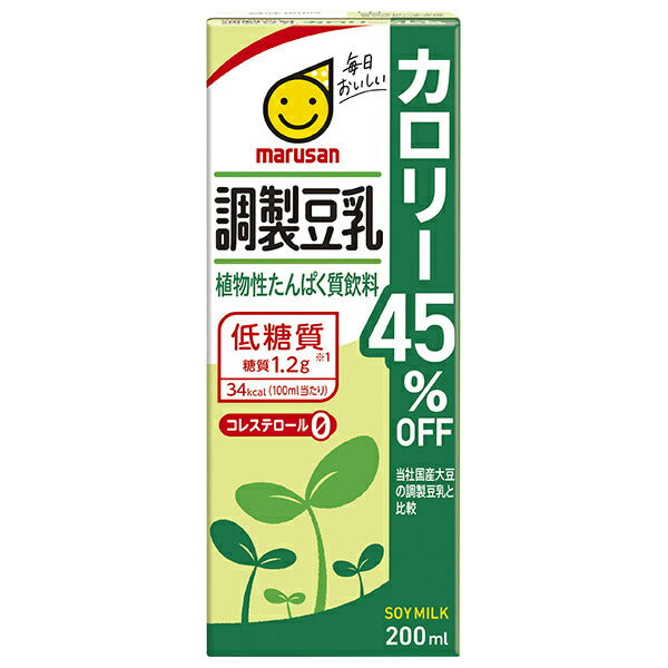 Marusan Ai Prepared Soy Milk 45% off calories 200ml paper pack x 24 bottles [shipped in Japan]
