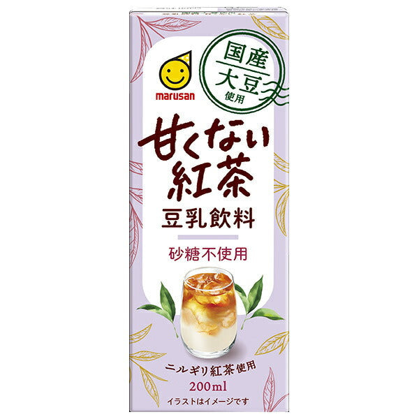 Marusan Ai Soy milk drink using domestic soybeans, unsweetened black tea, 200ml paper pack x 24 bottles [shipped in Japan]