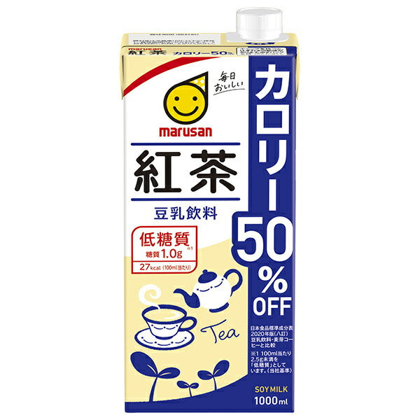Marsan Ai Soy Milk Beverage Black Tea 50% Off Calorie 1000ml Paper Pack x 6 Bottles [Shipped in Japan]