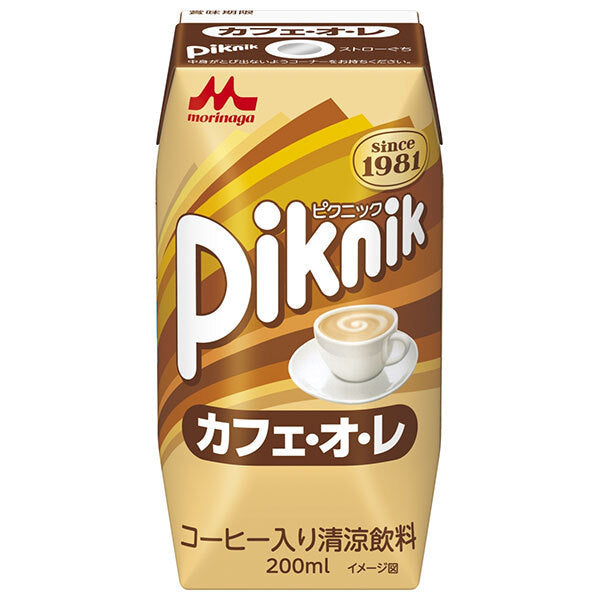 Morinaga Milk Picnic Cafe au lait (Prisma container) 200ml paper pack x 24 bottles [shipped in Japan]