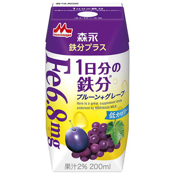 Morinaga Milk Iron Plus 1 day's worth of iron (Prisma container) 200ml paper pack x 24 bottles [shipped in Japan]
