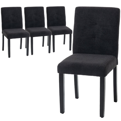 Modern Dining Chairs Set of 4, Kitchen Chairs with Rubberwood Legs and Padded Seat, Beige