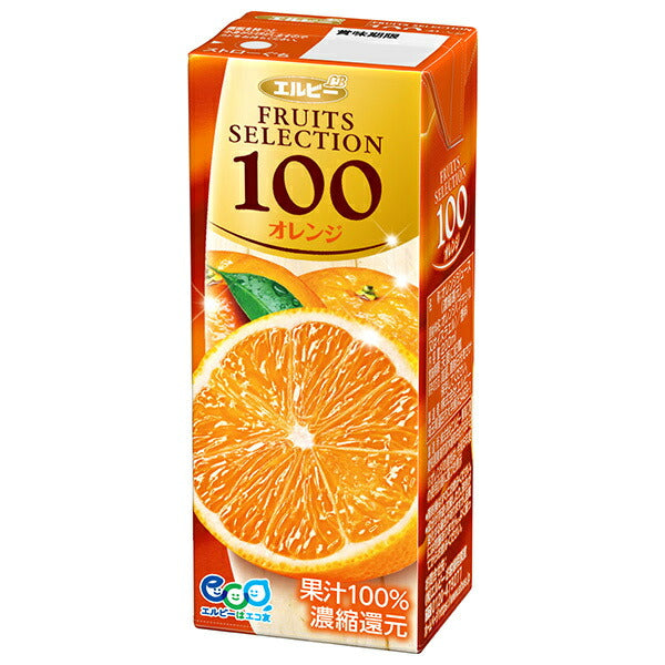 LB Fruit Selection Orange 100% 200ml paper pack x 24 pieces [shipped in Japan]