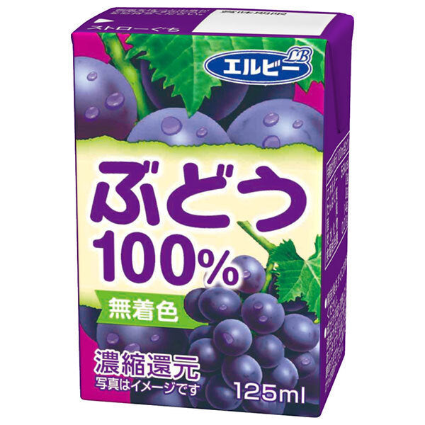 Elvie Grape 100% 125ml paper pack x 30 bottles [shipped in Japan]